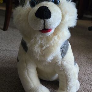 #0045-Husky Plush Toy by Brooklyn Doll Toy Company - Cream and Gray